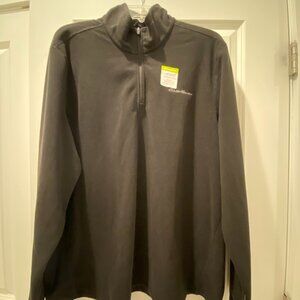 Eddie Bauer Men's 1/4 Zip Pullover Black Super Soft Fleece Sweater Size XL NWT